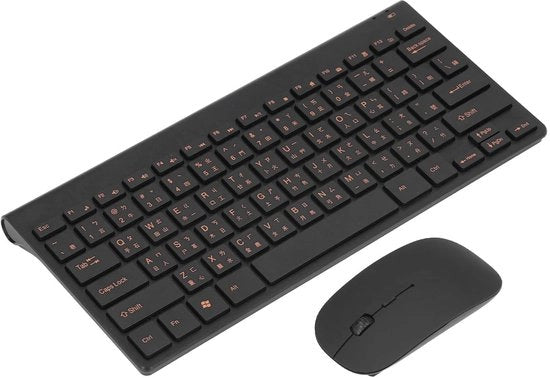 Tastiera e Mouse da Ufficio Tradizionale Cinese - Tastiera e Mouse Senza Fili - Compatta e Comoda - 78 Tasti - Adatta per PC e Laptop - US Layout