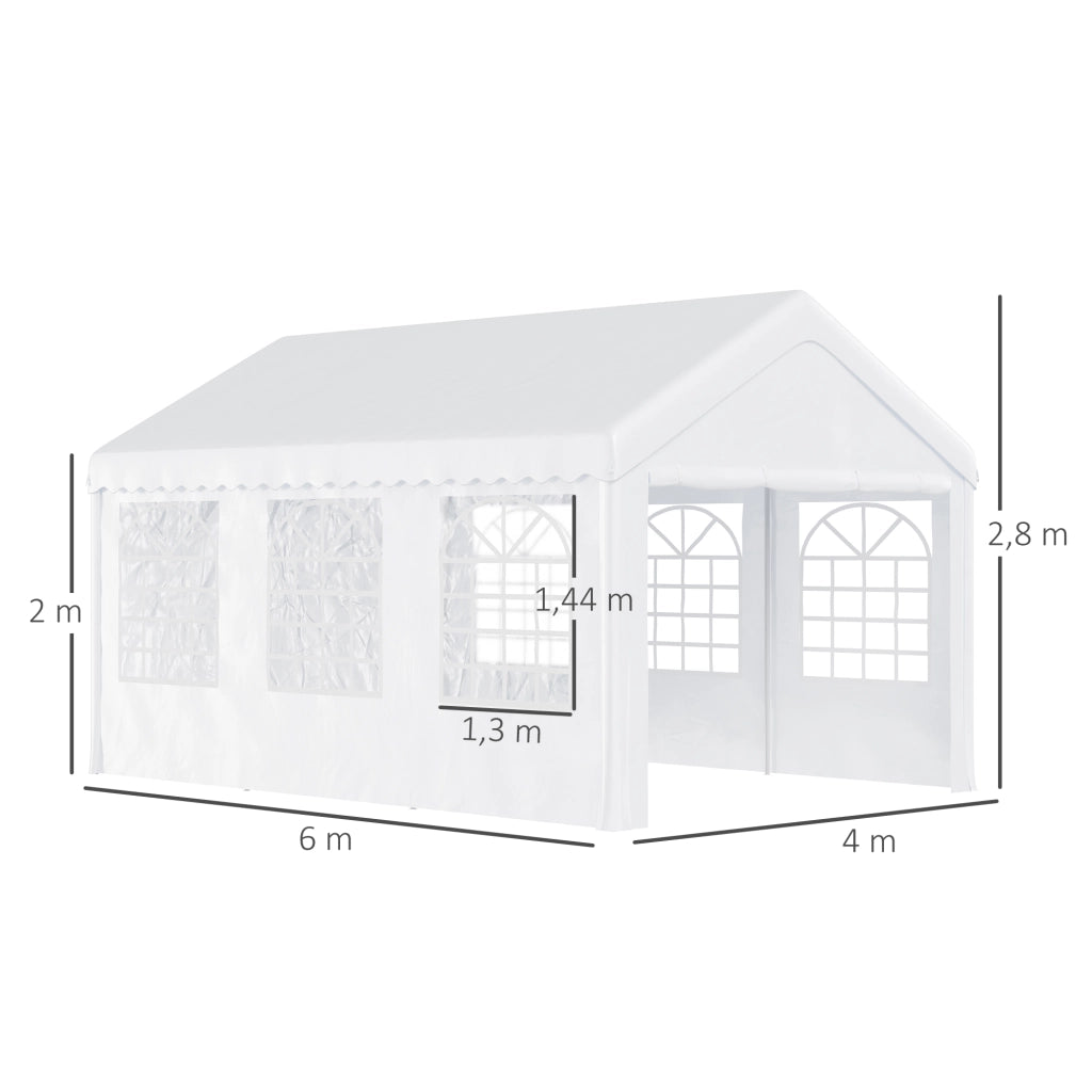 Tenda da giardino Chapiteau Barnum ¨C zephmum ¨C Bianco 6x4x2.8m Polyethylene Acciaio