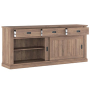 Madia Dispensa Con 3 Cassetti 2 Ante Scorrevoli E 4 Ripiani Interni Credenza Mobile Buffet Per Soggiorno Cucina Zona Living Design Classico Moderno 220 X 50 X 95 Cm Noce