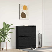 Mobile per scarpe con lo scaffale Rovere Nero 80 x 21 x 87,5 cm 862216