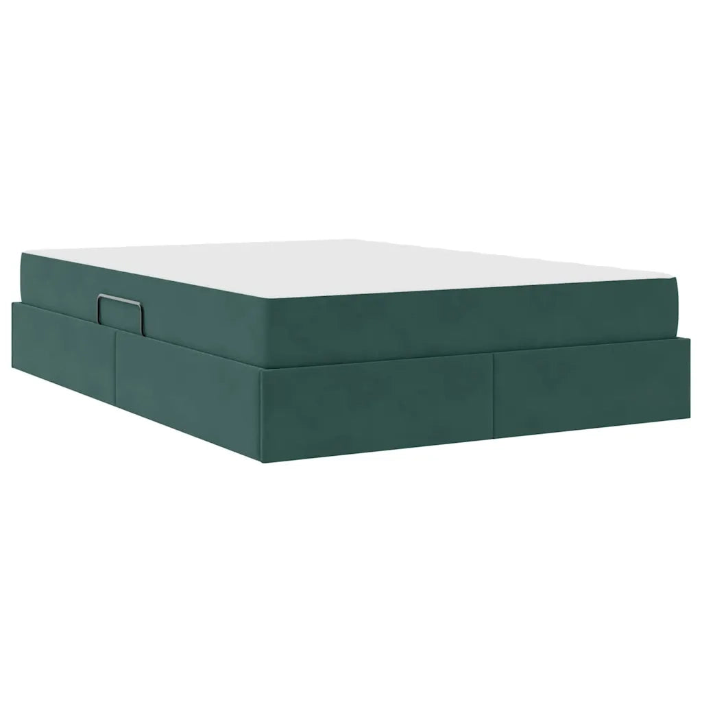Letto con contenitore e materasso Verde Scuro 140 x 200 cm 3399727
