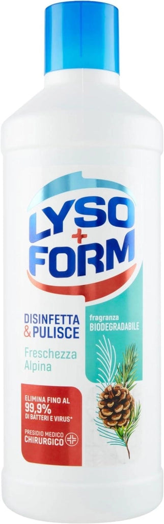 LYSOFORM PAVIMENTI FRESCHEZZA ALPINA SET 12 PZ X 1.1 LT DISINFETTA E PULISCE