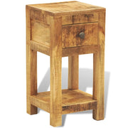 Comodino | Armadio da Notte | Mobiletto da notte con 1 Cassetto in Legno Massello di Mango
