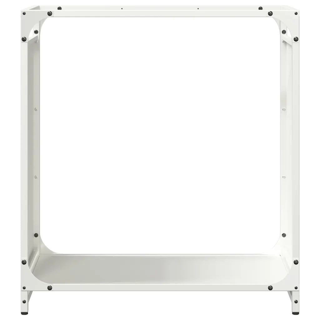Rastrelliera per Legna da Ardere Bianca 60x28x65 cm 864200