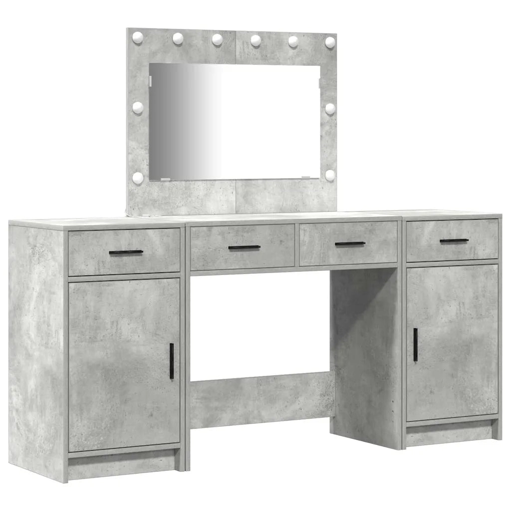 Tavolo da Trucco con cassetto 3 pcs Grigio Legno multistrato 3334248