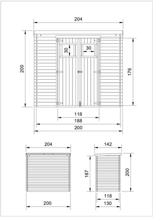 TIMBELA M311+M311G Casetta da Giardino CON PAVIMENTO TRATTATO - 2.22m2