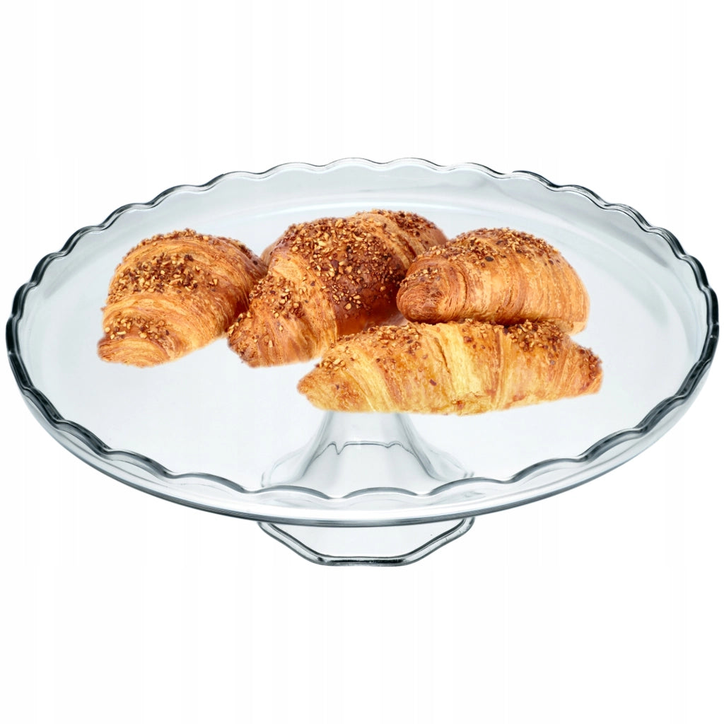 Alzatina per torta KADAX, piatto da frutta in vetro con gambe, 32 cm