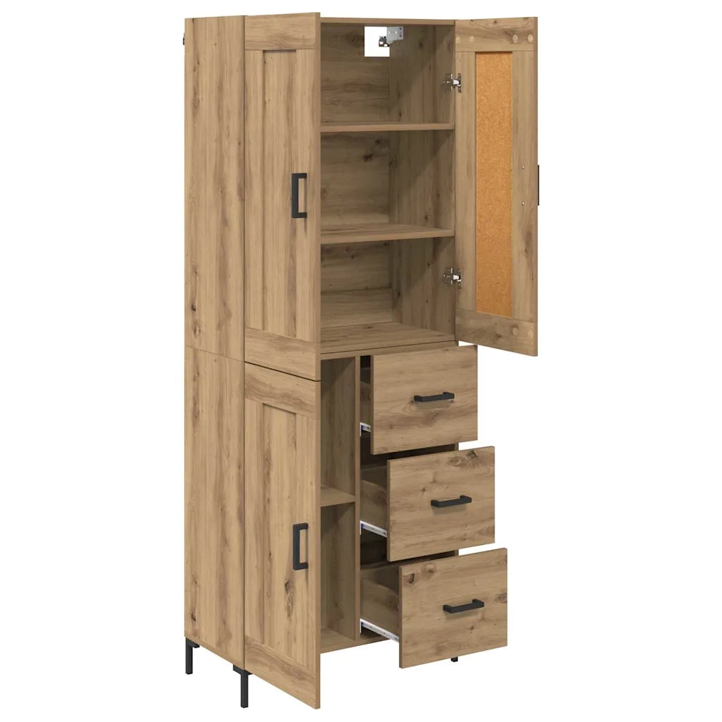 Credenza 2 pcs Rovere artigianale Legno multistrato 3415927