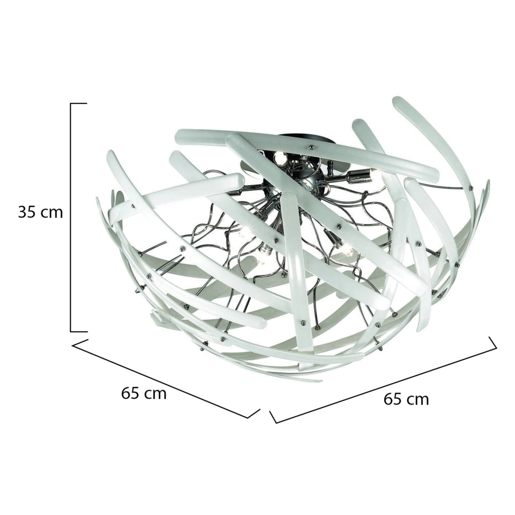 Vergato, Lampada da Soffitto Materiale Struttura in Vetro, Bianco