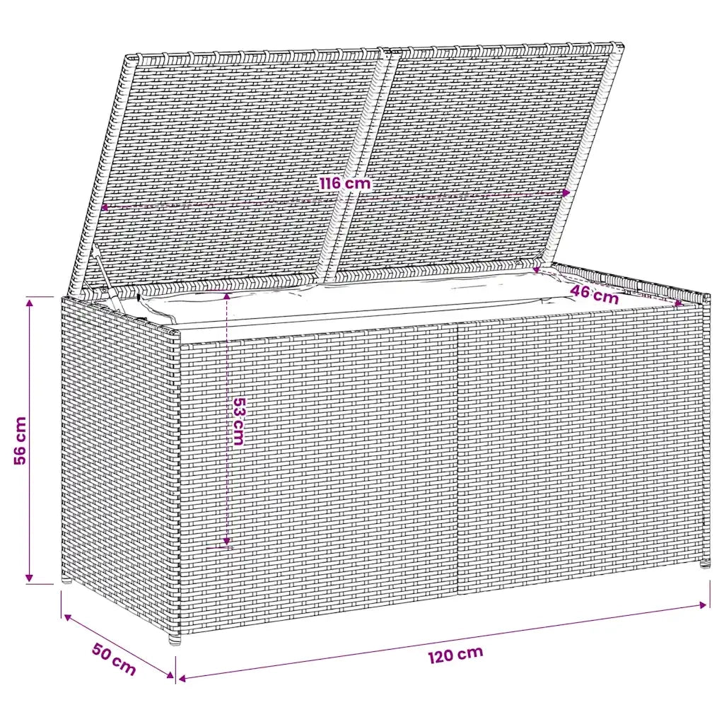 Contenitore da Giardino Marrone 283L in Polyrattan CFW7793776