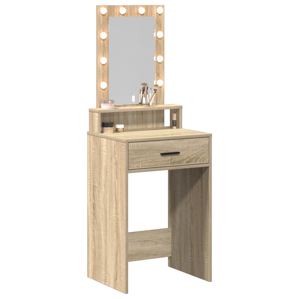 Toeletta con luci LED - Rovere di Sonoma - 50x41x140 cm