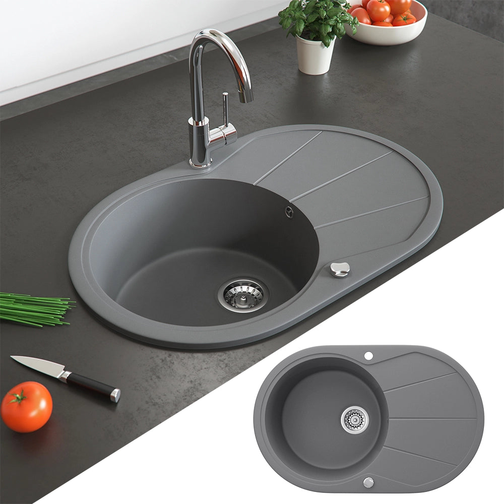 Bergström Lavello Grigio 78 x 50 cm Rotondo con posto per asciugare