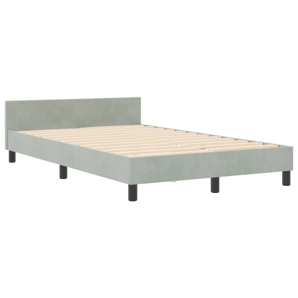 Struttura Letto Grigio Chiaro 120x190 cm in Velluto