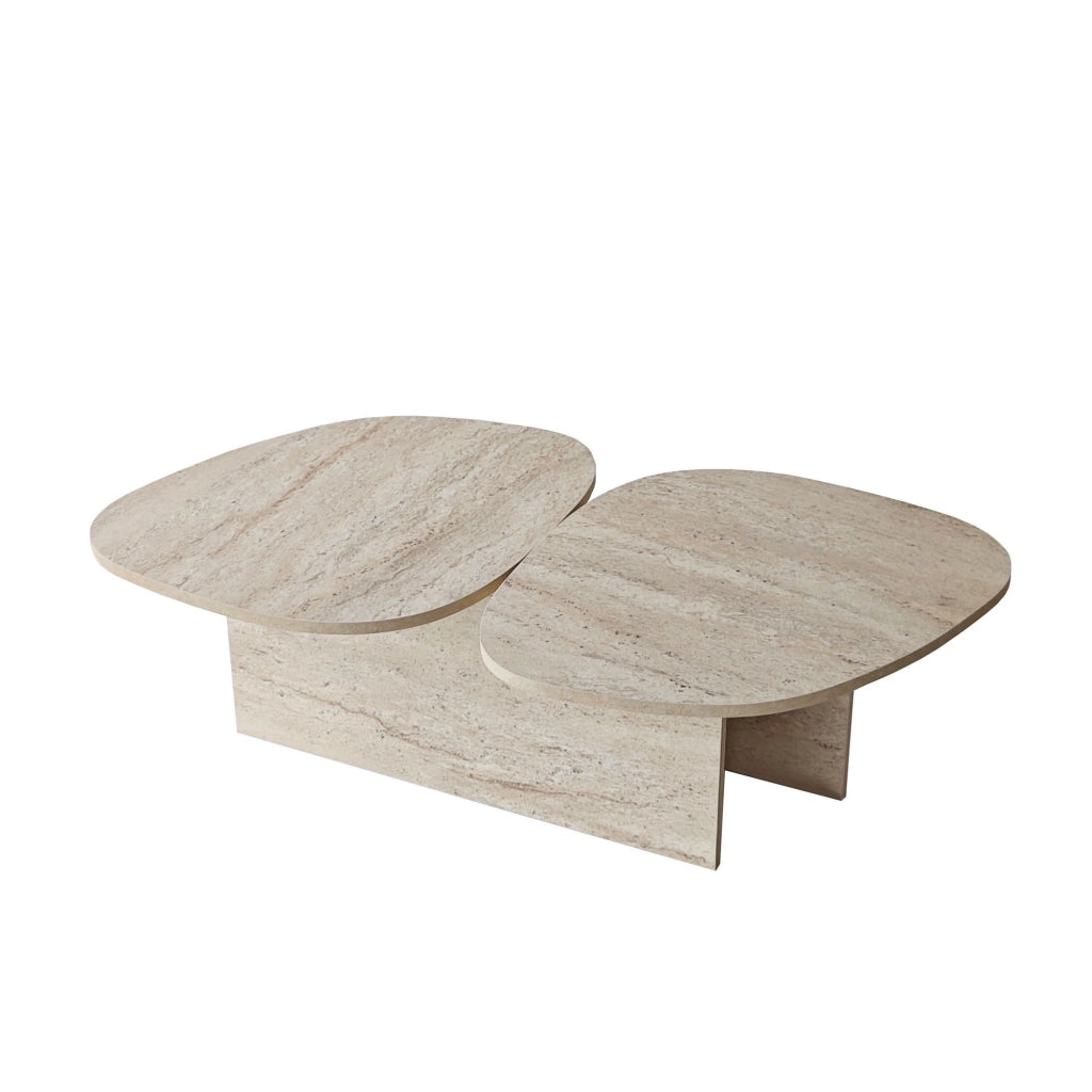 Tavolino in legno "Stones" 125 x 60 x 38 cm - Travertino