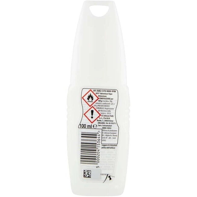 JOHNSON REPELLENTE SPRAY ADVENTURE OFF VAPO REPELLENTE ZANZARE ZECCHE E TAFANI 100 ML