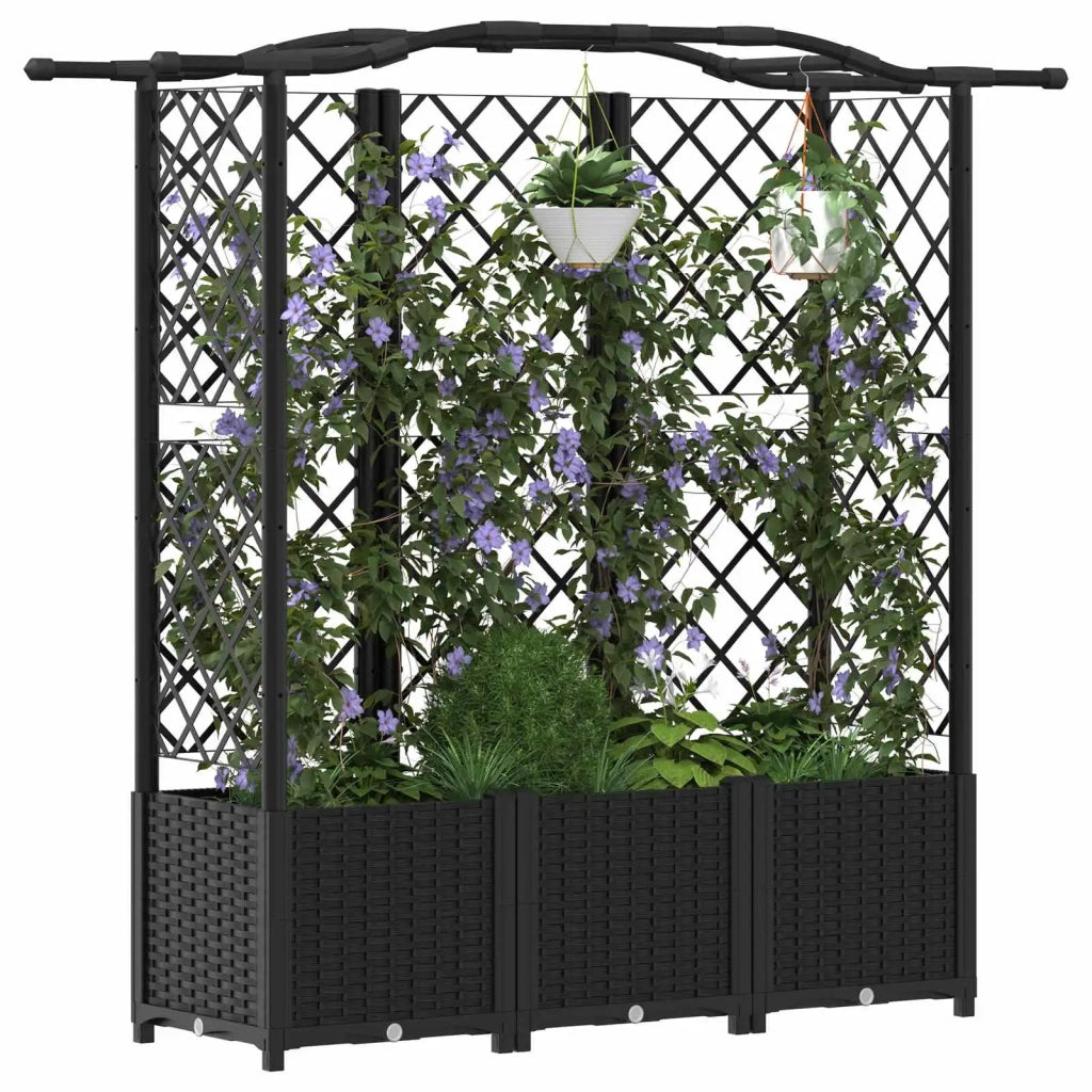 Letto Rialzato con Griglia e Tetto Nero 163 x 40 x 141 cm PP 42032537