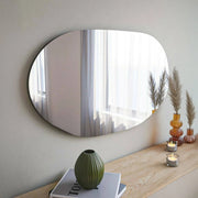 Specchio Nerina, Specchiera, Articolo d'arredo a muro, Decorazione con specchio, 52x2h89 cm, Nero