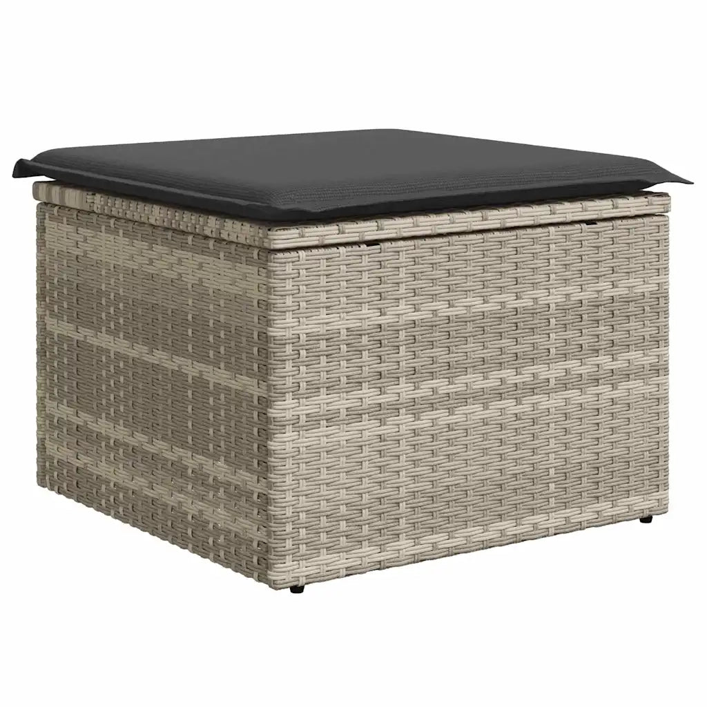 Set Divano da Giardino 7 pcs Grigio chiaro Poly Rattan