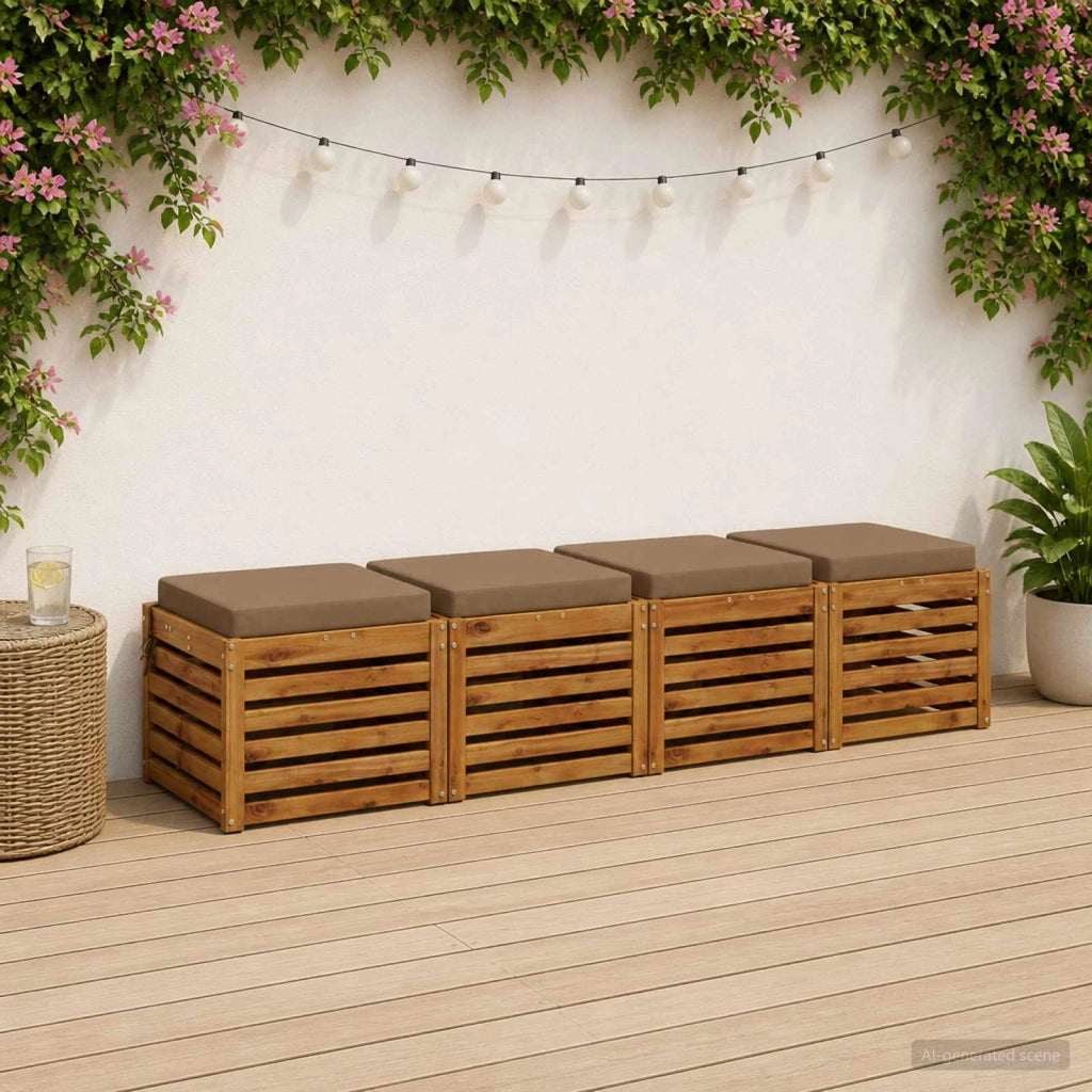 Cuscini per Sedia in 4 Pezzi SOEST 4 pz 100% Poliestere Tortora 944384