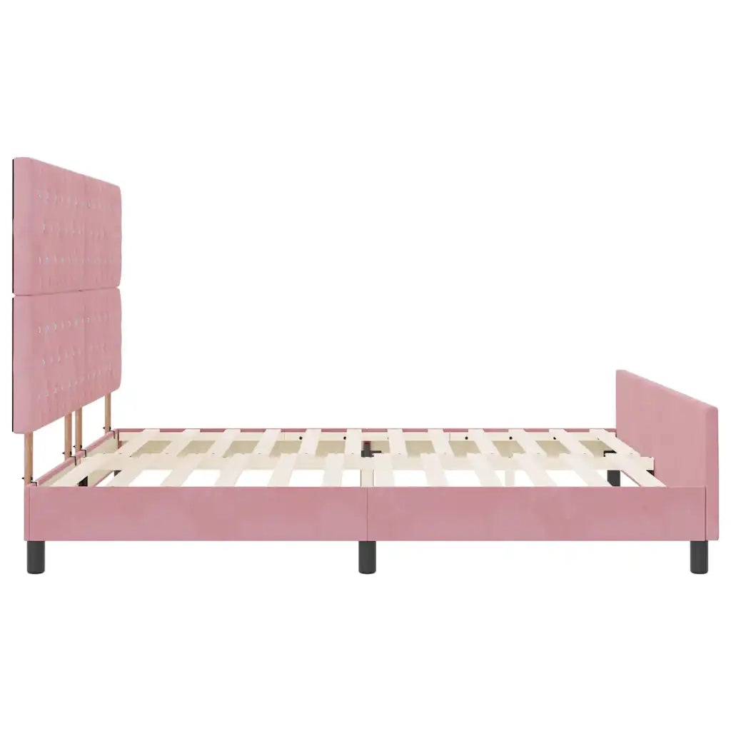 Letto a molle con testiera Rosa 180 x 200 cm Velluto 3344896