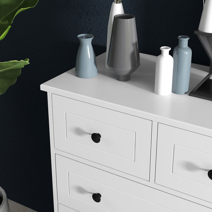 Cassettiera 5 Cassetti 74x40x91 cm in Legno  Bianco