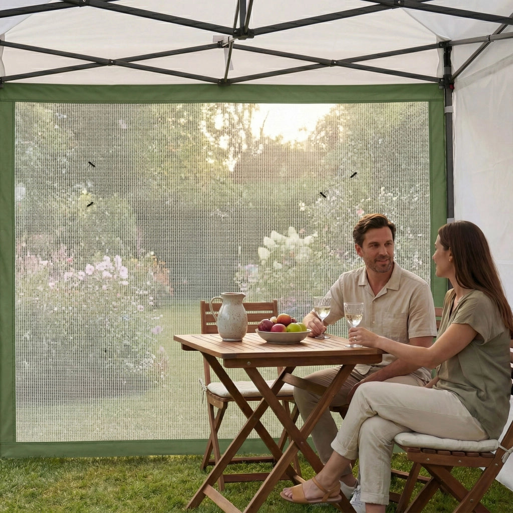 Telo zanzariera per gazebo da giardino. Zanzariera con velcro. 300X200H cm Verde