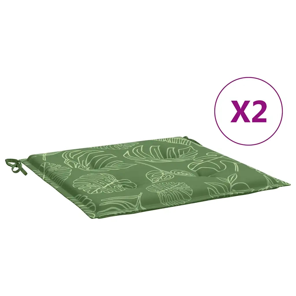 Cuscini per Sedia 2 pz Motivo a Foglie 40x40x4 cm Tessuto