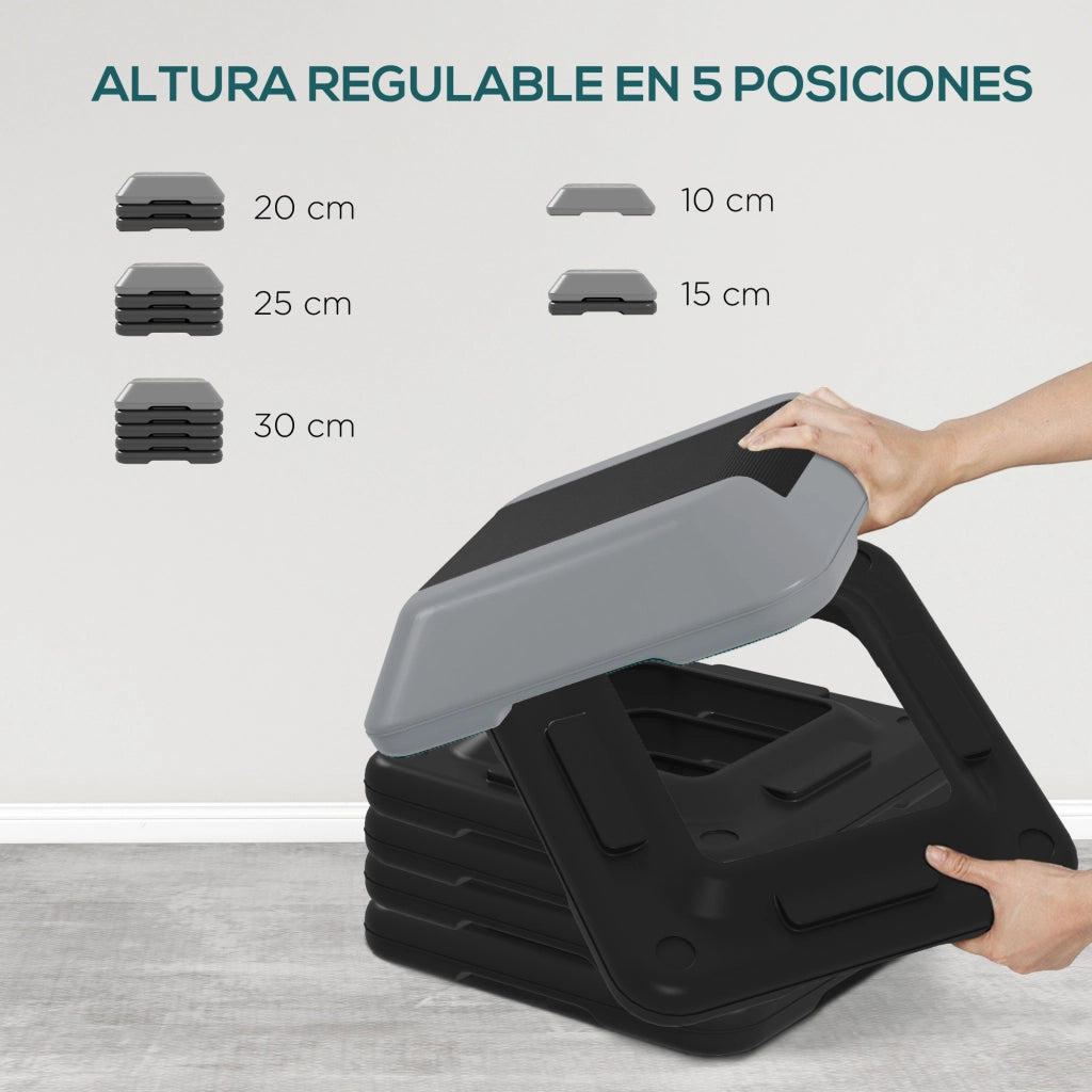 Step Fitness Stepper Antiscivolo Regolabile 10/30 cm ¨C Minimal ¨C Grigio