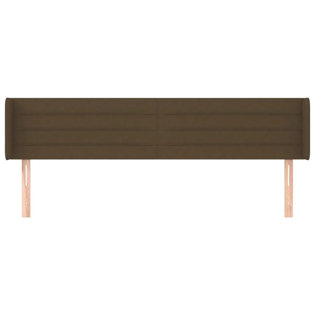 Testiera | Testata ad Orecchio Marrone Scuro 203x16x78/88 cm in Tessuto