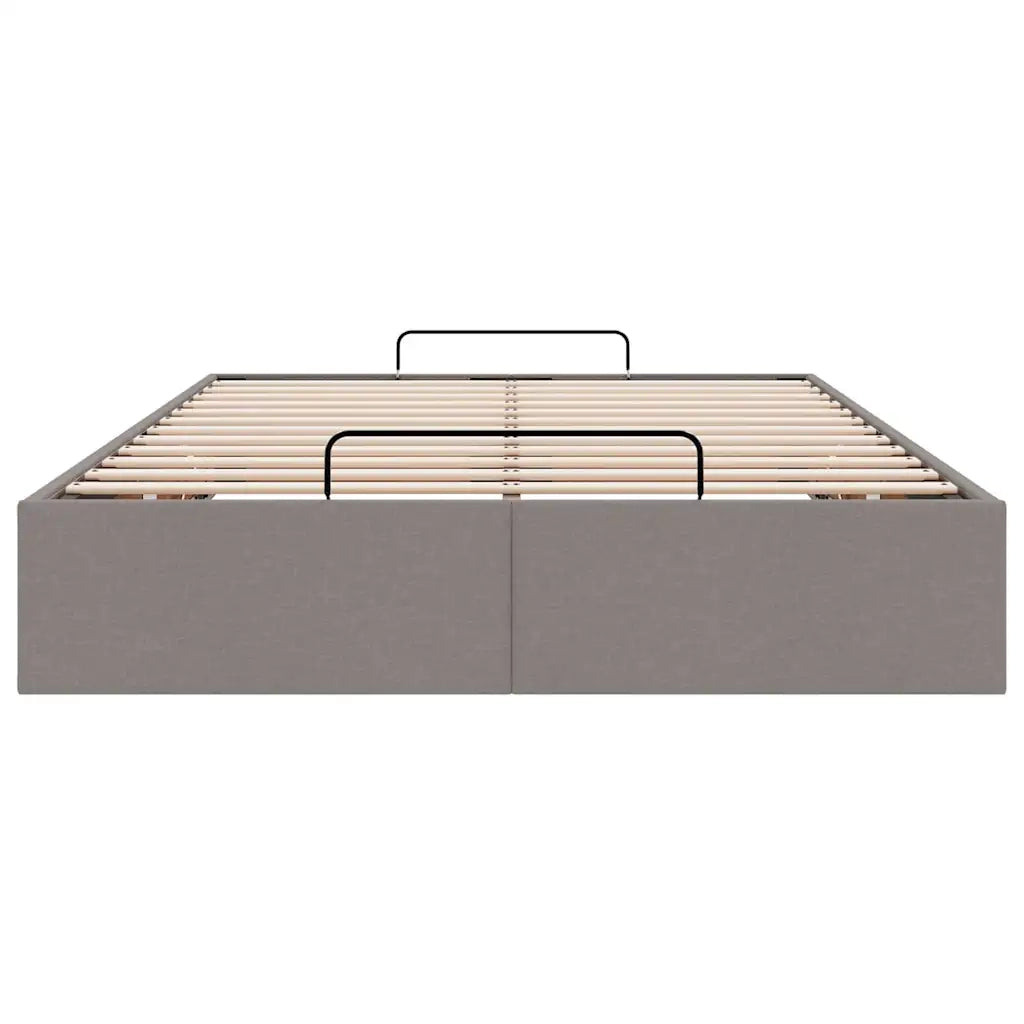 Struttura Letto Pouf senza Materasso Tortora 120x200cm Tessuto 3310872