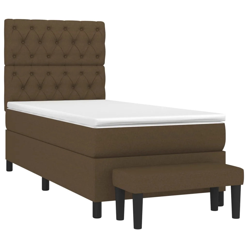 Giroletto a Molle con Materasso Marrone Scuro 80x200 cm Tessuto cod mxl 59446