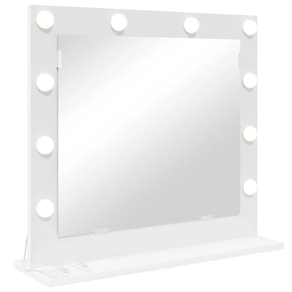 Specchio da trucco con luci LED Bianco 60x55x18 cm