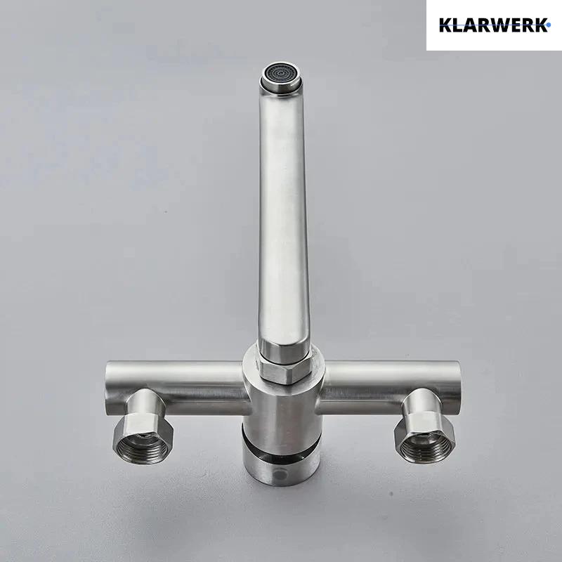 MAX | rubinetto miscelatore catering rubinetto a parete argento |professionale da cucina in acciaio inox lungo e piatto| ristorante bocca dritta