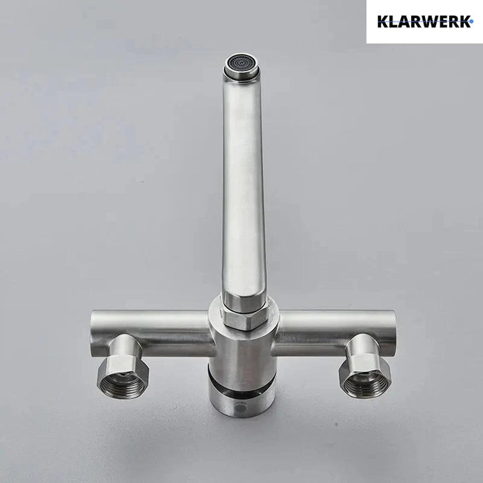 MAX | rubinetto miscelatore catering rubinetto a parete argento |professionale da cucina in acciaio inox lungo e piatto| ristorante bocca dritta