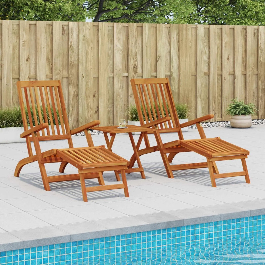 Lettino prendisole reclinabile e pieghevole 2 pcs Naturale 3415407