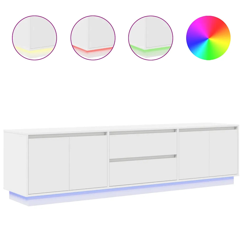 Mobile Porta TV con Luci LED Bianco 193,5x41x50 cm 3328435