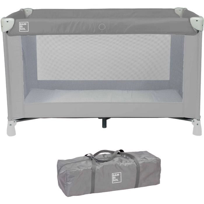 Lettino da viaggio BAMBISOL 120x60 cm - Dalla nascita fino a 3 mesi - Materasso e borsa trasporto inclusi