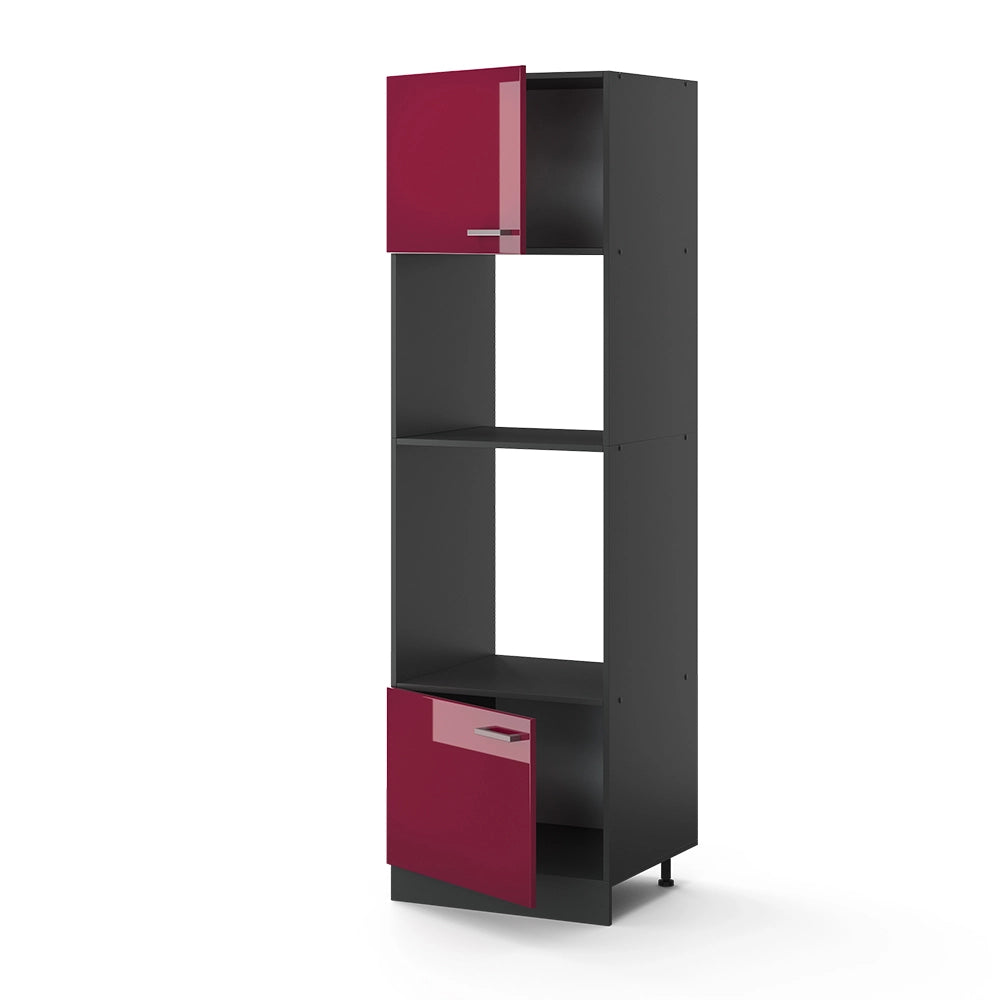 Vicco Mobile cucina microonde Rosso lucido 60 cm