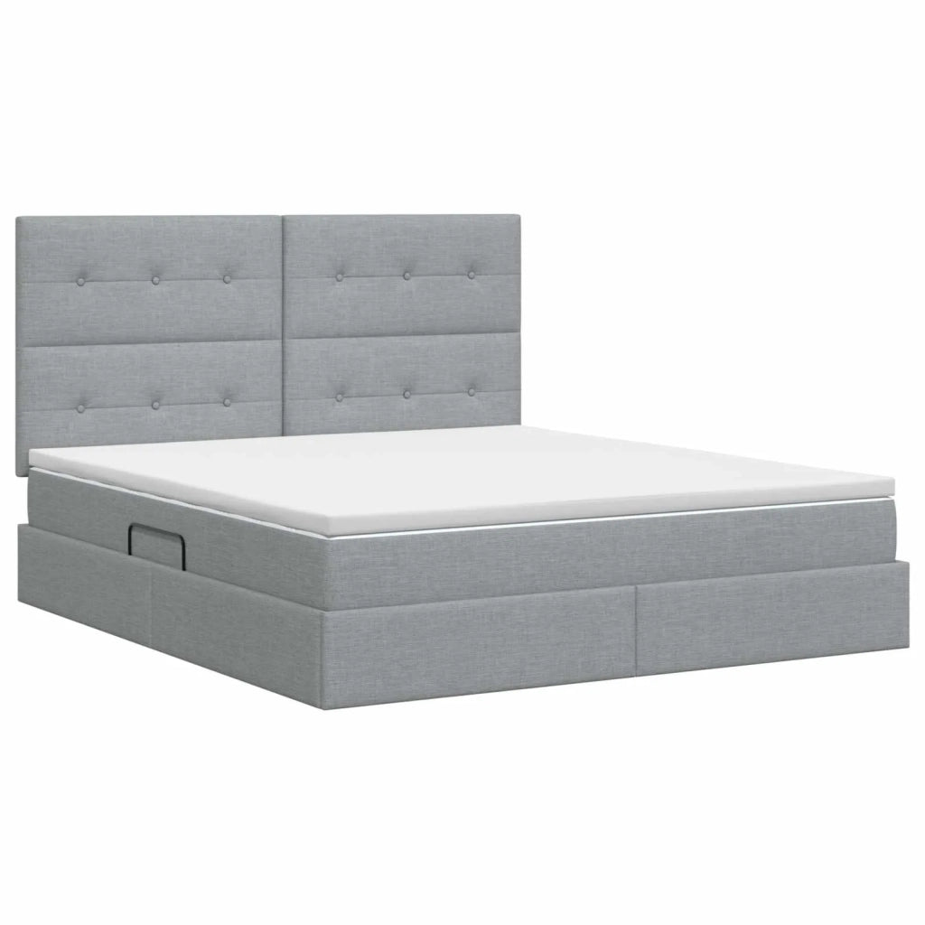 Letto con contenitore e materasso Grigio Chiaro 140 x 190 cm 3459501