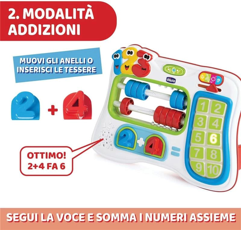 CHICCO ABACO NUMERI & SOMME GIOCO EDUCATIVO PER BAMBINI MATEMATICO IN 4 LINGUE PER IMPARARE NUMERI E SOMME ANNI 6 ANNI