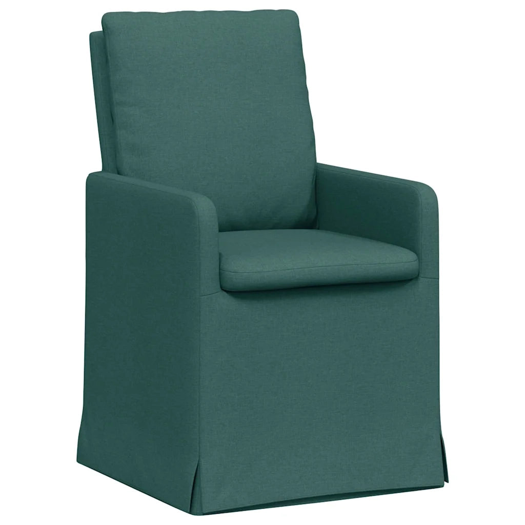 Sedie da pranzo 2 pcs Verde scuro 57 x 67 x 98 cm Tessuto