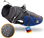 Impermeabile per Cani - Acqua e Riflesso, Include Cinturino (Blu, Razza Piccola)