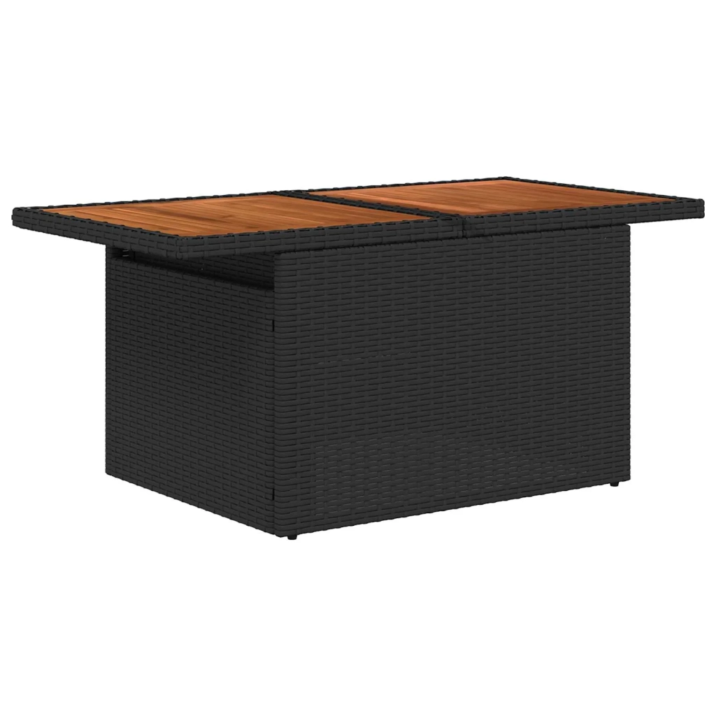 Set Divano da Giardino con archiviazione 6 pcs Nero Poly Rattan