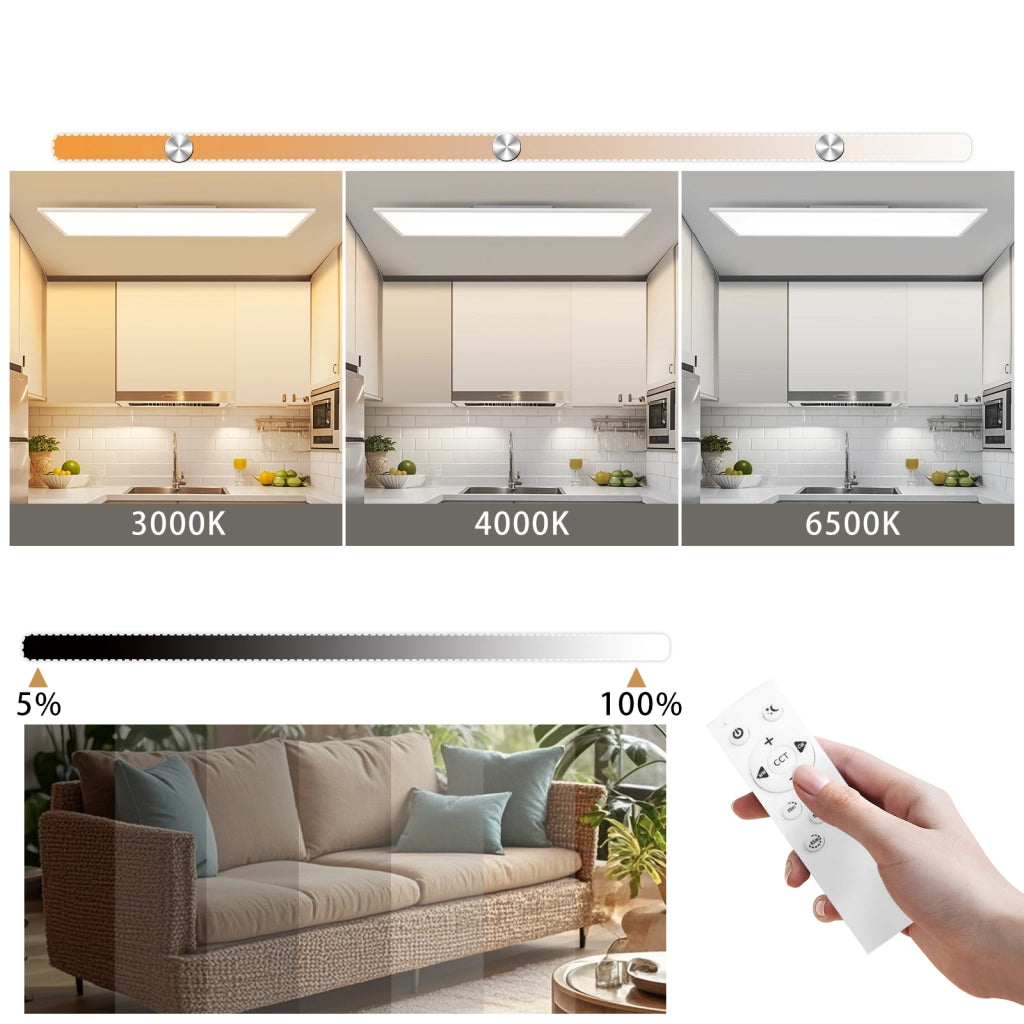 ZMH Lampada da soffitto plafoniera LED pannello bianco dimmerabile telecomando per soggiorno ufficio
