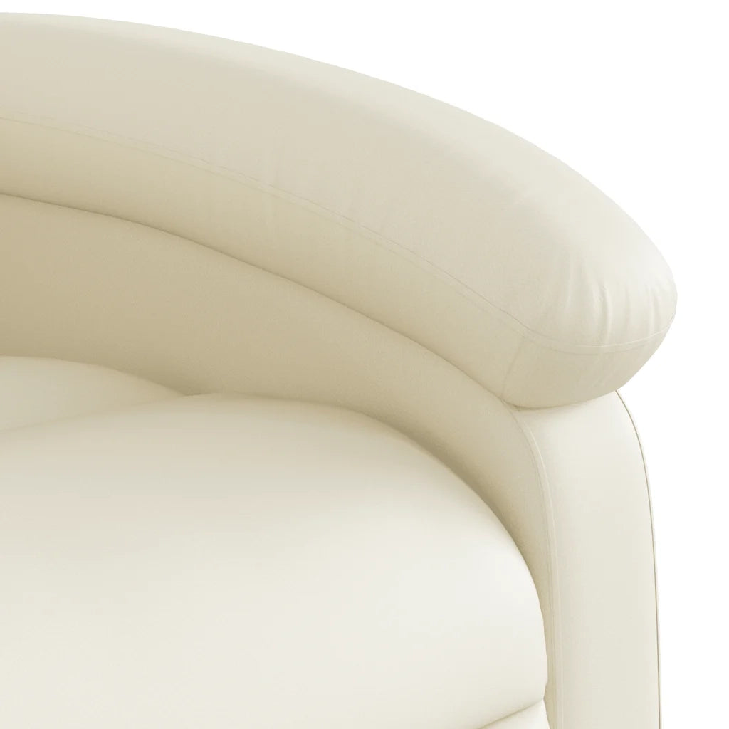 Divano Sedia-Poltrona reclinabile massaggiante in Similpelle Crema 857992