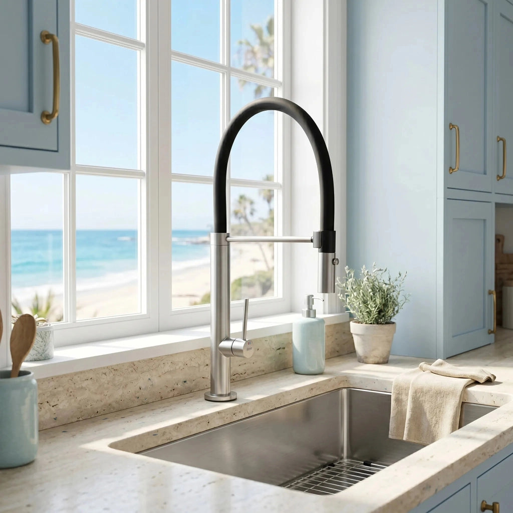 Rubinetto Da Cucina Rea Viera Nickel Brush
