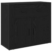 Credenza | Madia | Buffet da pranzo | Armadio da pranzo Rovere Nero 80 x 33 x 70 cm Legno multistrato