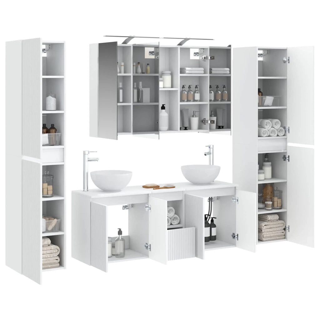 Set di mobili per il bagno 6 pcs Bianco 3407207