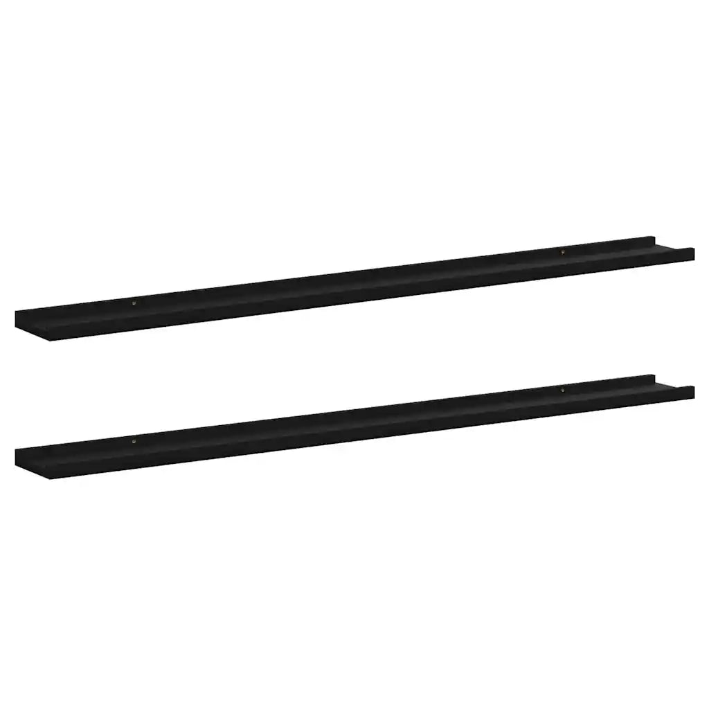 Mensole da Parete 2 pz Nere 115x9x3 cm cod mxl 48255
