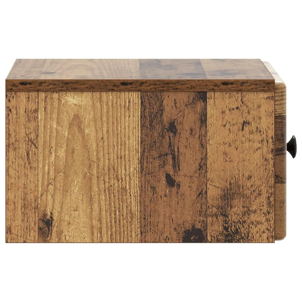 Mobiletto da notte a muro 2 pcs Legno antico 34,5 x 33 x 20 cm 899122